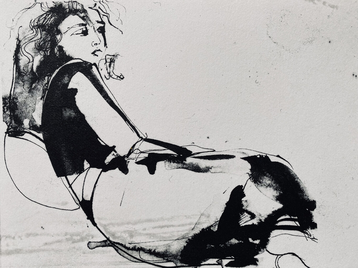 Mel watching TV, Crabtree